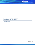 Verint Nextiva HDR 1800 User guide