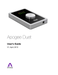 Apogee Duet 2 User`s guide