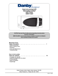 Danby DMW1158W Operating instructions