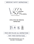 Vita Spa Spa Operating instructions