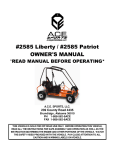 Ace Sports 2585 Liberty Owner`s manual