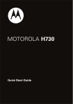 Motorola H730 Product specifications