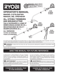 Ryobi SS26 Operator`s manual