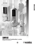 Assa Abloy Simplex Mechanical Pushbutton Locks Installation manual