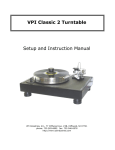 VPI  Classic 2 Instruction manual