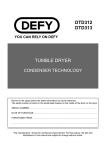 Defy DTD312 User manual