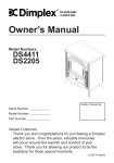 Dimplex DS4411 Owner`s manual