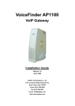 AddPac VoiceFinder AP-MG3000N Installation guide