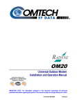 Radyne OM20 Specifications
