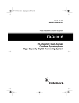 Radio Shack TAD-1016 Owner`s manual