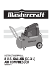 MasterCraft 8 U.S. GALLON (30.3 L) AIR COMPRESSOR Instruction manual