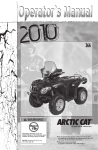 Artic Cat 2010 366 Operator`s manual