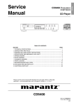 Marantz CD5400/F1N CD5400/LIG Specifications