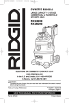 RIDGID RV26000 Owner`s manual