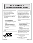 American Dryer Corp. ML-410 Operator`s manual