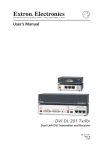 Extron electronics Dual Link DVI Transmitter and Receiver DVI DL 201 Tx User`s manual