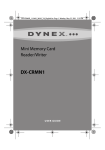 Dynex DX-CRMN1 - Mini Memory Card Reader/Writer User guide