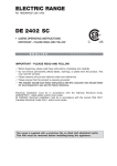 Avanti DE2402SC Operating instructions