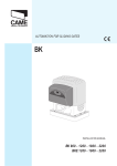 CAME BK 1800 Installation manual