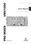 Behringer PRO MIXER User`s manual