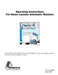 ALLIANCE Home Laundry Automatic Washer Operating instructions