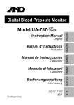 A&D UA-787 Instruction manual