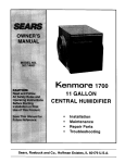 Sears KENMORE 1700 Owner`s manual