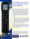 Universal Remote MX-3000 - PRODUCT Specifications