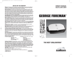 Salton GRP4 Owner`s manual