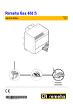 REMEHA GAS 460 S Instruction manual