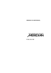 Meridian Digital Audio Processor Meridian 518 User manual