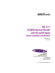 Miranda Densite IRD-3111 Instruction manual