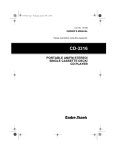 Radio Shack CD-3316 Owner`s manual