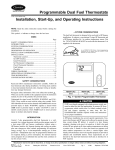 Carrier Programmable Dual Fuel Thermostats Operating instructions