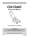 Cub Cadet CC98 Operator`s manual