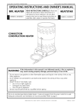 Mr. Heater HS200CV Operating instructions