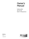 Monogram BUILT-IN Refrigerators Owner`s manual