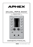 Aphex DUAL RPA 500 Owner`s manual