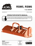 Servis-Rhino 1485 Operator`s manual