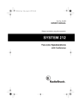 Radio Shack SYSTEM 212 Owner`s manual