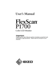 Eizo EIZO FlexScan P1700 User`s manual