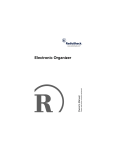 Radio Shack Electronic Organizer Owner`s manual