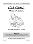 Cub Cadet GT1554 Operator`s manual