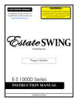 Estate Swing Instruction manual