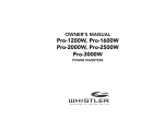 Whistler Pro-1600W Owner`s manual