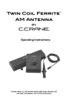 C. Crane Twin Coil Ferrite Operating instructions