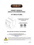 Drolet HT-1600 Owner`s manual