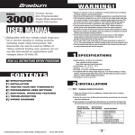 Braeburn 3000 User manual