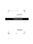 Radio Shack Video RF Modulator Owner`s manual