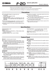 Yamaha F-20 Owner`s manual